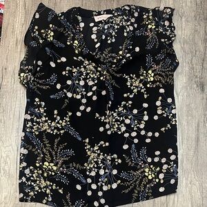 Philosophy Black Blouse with Floral Pattern